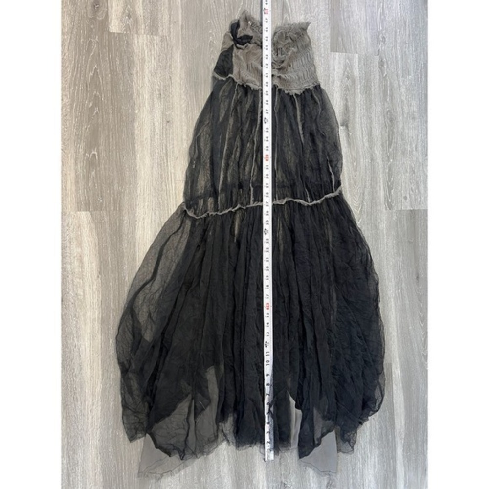 Intimately Free People Grey Black Sheer Mesh Strapless Midi Dress Small 92I - Picture 4 of 7